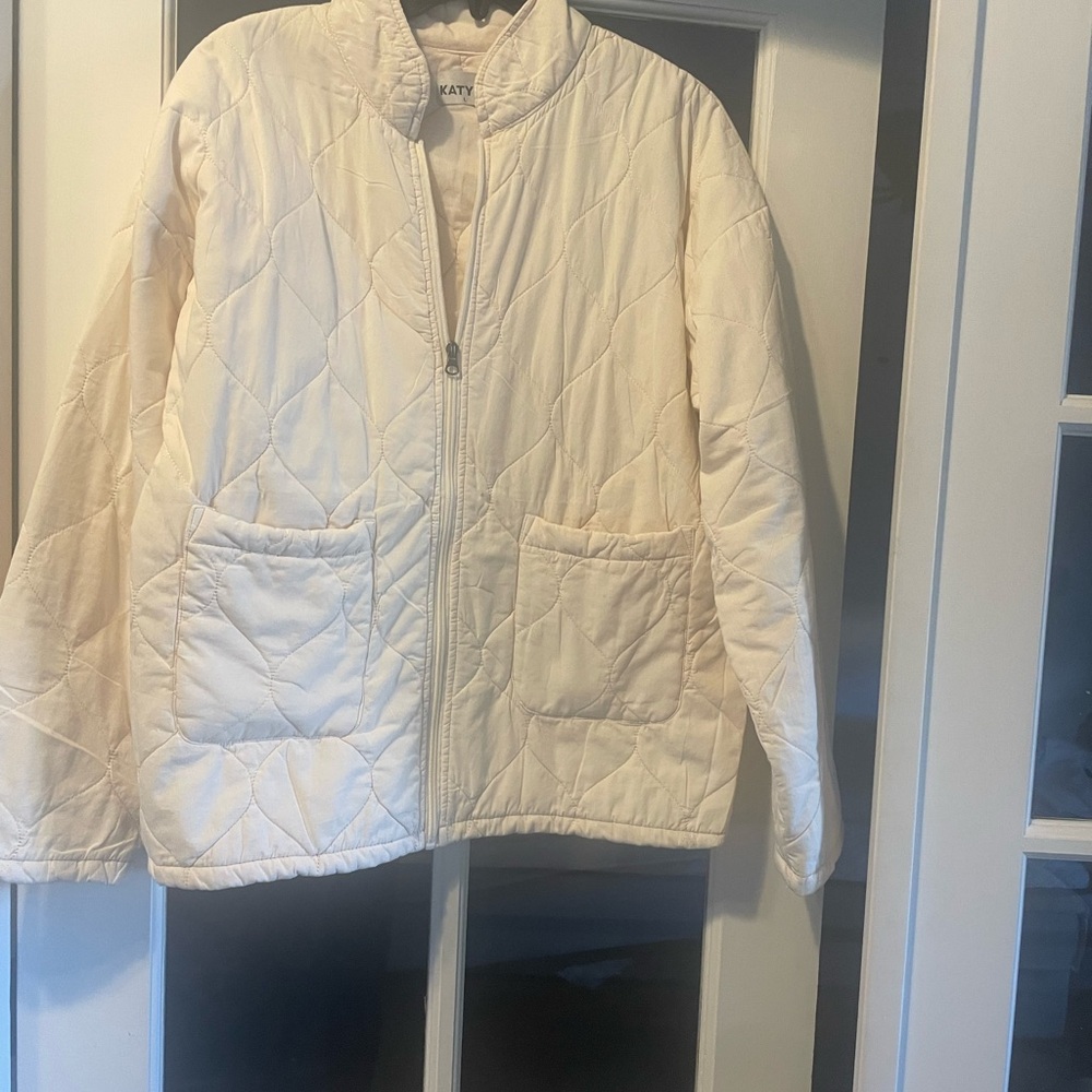 Katydid Off-White Quilted Jacket